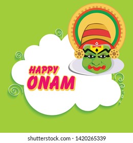 Onam greeting, Kathakali Mask, Kerala