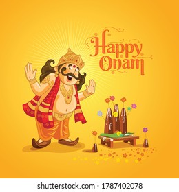 Onam Greetings featuring the King Mahabali.