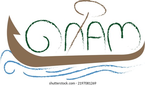 Onam letter top on Snake boat
