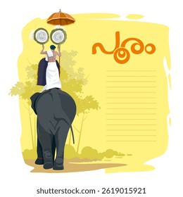 Onam, Pooram festival in kerala and elephant walking with chenda melam on temple 