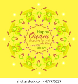 Onam Shopping Festival Poster. South Indian Famous Festival celebration. Creative Sale Poster. Onam Best Deals Offer. EPS 10.