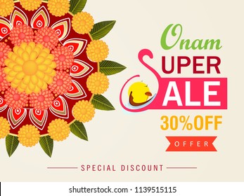 Onam Super Sale Banner Design for Happy Onam.
