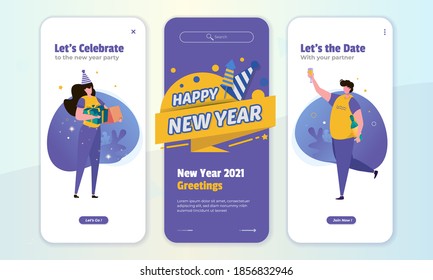 Pantalla a bordo con la celebración del Año Nuevo 2021, Celebrar la fiesta de Año Nuevo con amigos