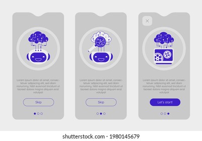 Onboarding App Screens With Robotic Artificial Intelligence Technology