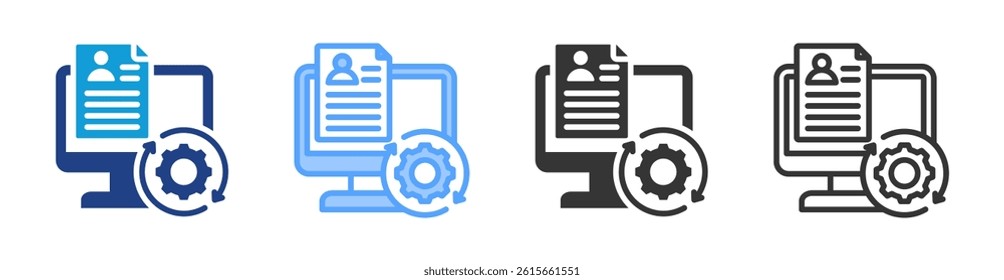 Onboarding Automation icon set multiple style collection