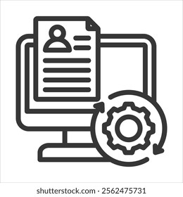Onboarding Automation Outline Icon Vector Illustration