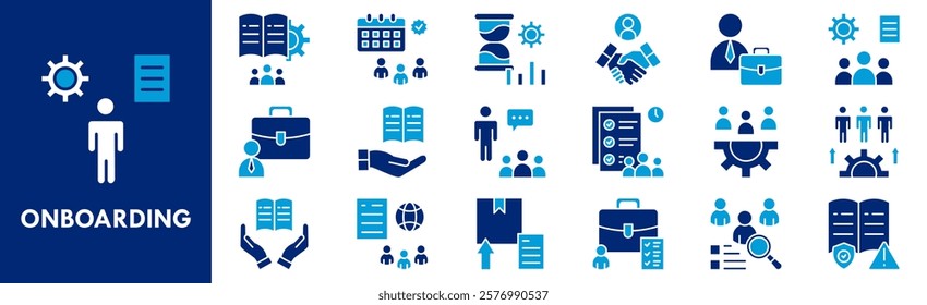 Onboarding icon collection set. Containing design employee, business, onboarding, job, management