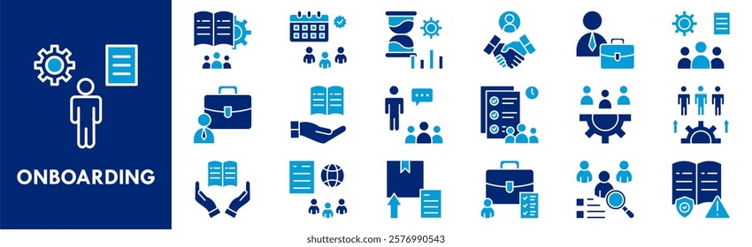 Onboarding icon collection set. Containing design employee, business, onboarding, job, management