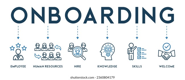 Onboarding icon - vector illustration . Onboarding, human resources, hire, behavior, welcome, knowledge, skill, infographic, template, presentation, concept, banner, pictogram, icon set