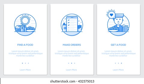 Onboarding  Kit. Modern user interface UX, UI screen template for mobile smart phone or responsive web site. Vector Illustration