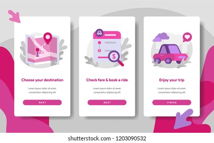 Onboarding Screen Page Template Of Online Transportation Service Concept. Modern Flat Design Concept Of Web Page Design For Website And Mobile Website.Vector Illustration