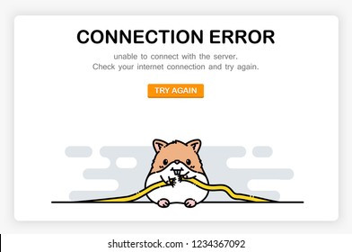Onboarding screens design in Connection error warning. Modern and simplified vector illustration, Template for Website and apps.