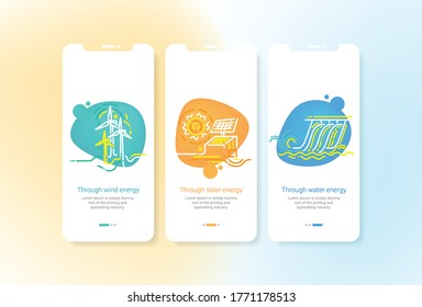 Onboarding Screens, Vector, Illustration for Renewable Energy