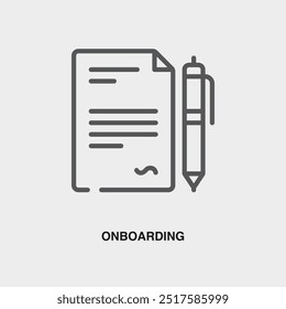 Ícone ou logotipo de linha fina integrado. Símbolo ou assinatura no tema de gerenciamento de negócios. Ilustração de linha de vetor.