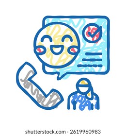 on-call babysitter doodle icon sketch vector. on-call babysitter sign. isolated symbol illustration