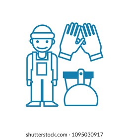 On-call cleaner linear icon concept. On-call cleaner line vector sign, symbol, illustration.