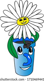 Once a broken cup has now found a new life in the form of a pot for a beautiful daisy