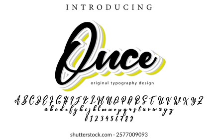 Once Font Stylish brush painted an uppercase vector letters, alphabet, typeface