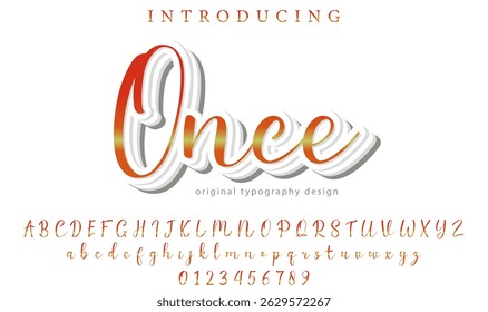 Once Font Stylish brush painted an uppercase vector letters, alphabet, typeface