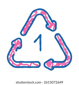 once reusing plastic packaging doodle icon sketch vector. once reusing plastic packaging sign. isolated symbol illustration
