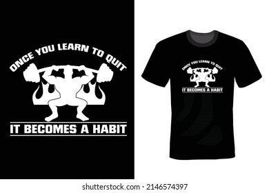 Diseño de camisetas de gimnasia, cosecha de vintage, tipografía	