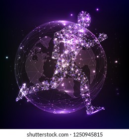  oncept vector image of running man for Web and Mobile Applications, art illustration template design, business infographic and social media, icon, symbol.