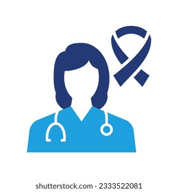 Oncologist flat icon. Vector illustration