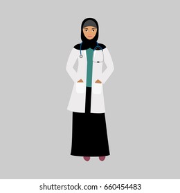 Oncologist medical specialist isolated vector illustration on grey background