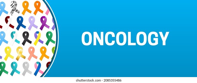 Oncology Banner Illustration with Colorful Ribbons