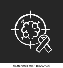 Oncology Department Chalk White Icon On Black Background. Cancer Treatment Center. Radiology Cancer. Radiation Therapy And Oncologist. Radiotherapy. Isolated Vector Chalkboard Illustration