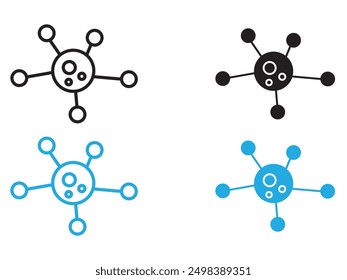 Oncology department icon black and white vector outline sign