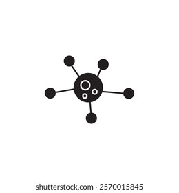 Oncology department icon black and white vector outline sign