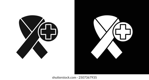 Oncology department icon flat line symbol set.