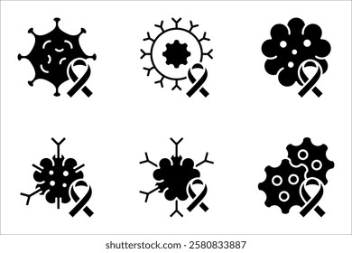 Oncology department icon set. Cancer treatment center. Radiology cancer. Radiation therapy. vector illustration on white background