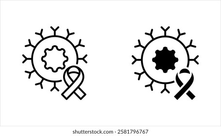 Oncology department icon set. Cancer treatment center. Radiology cancer. Radiation therapy. vector illustration on white background