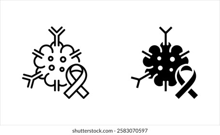 Oncology department icon set. Cancer treatment center. Radiology cancer. Radiation therapy. vector illustration on white background