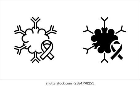 Oncology department icon set. Cancer treatment center. Radiology cancer. Radiation therapy. vector illustration on white background