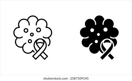 Oncology department icon set. Cancer treatment center. Radiology cancer. Radiation therapy. vector illustration on white background