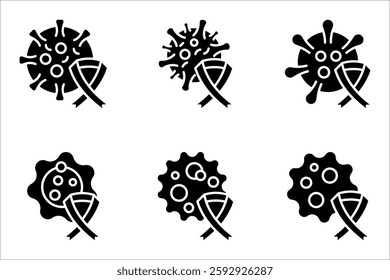 Oncology department icon set. Cancer treatment center. Radiology cancer. Radiation therapy. vector illustration on white background