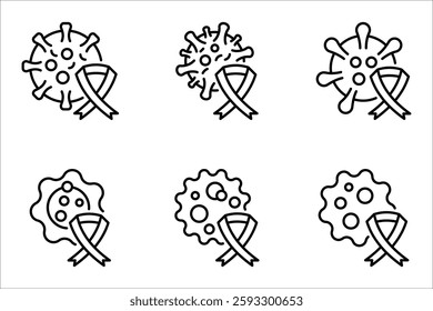 Oncology department icon set. Cancer treatment center. Radiology cancer. Radiation therapy. vector illustration on white background