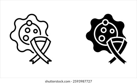 Oncology department icon set. Cancer treatment center. Radiology cancer. Radiation therapy. vector illustration on white background