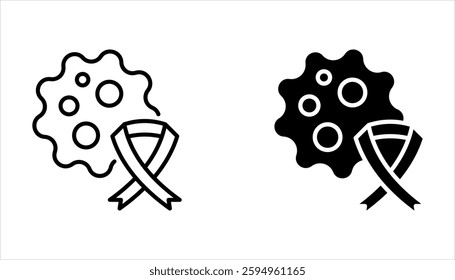 Oncology department icon set. Cancer treatment center. Radiology cancer. Radiation therapy. vector illustration on white background