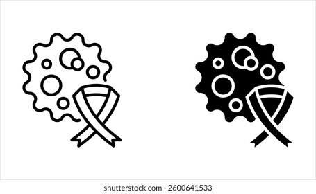 Oncology department linear icon set, vector illustration on white background.