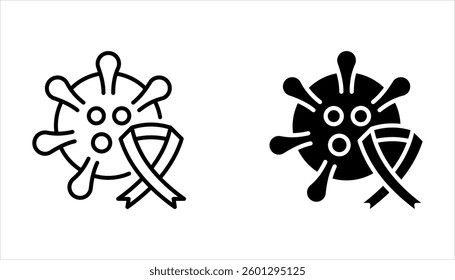 Oncology department linear icon set, vector illustration on white background.