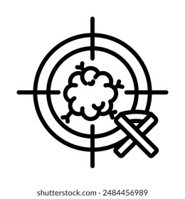 Oncology department linear logo mark in black and white