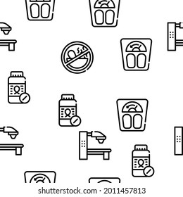 Oncology Examination Vector Seamless Pattern Thin Line Illustration