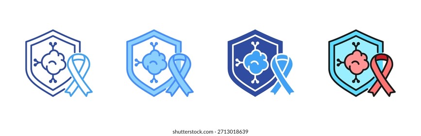Icono de oncología, conjunto de iconos de múltiples estilos