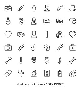 Oncology icon set. Collection of high quality black outline logo for web site design and mobile apps. Vector illustration on a white background.