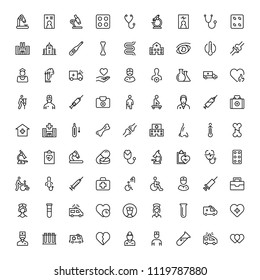 Oncology icon set. Collection of high quality black outline logo for web site design and mobile apps. Vector illustration on a white background.