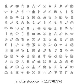 Oncology icon set. Collection of high quality black outline logo for web site design and mobile apps. Vector illustration on a white background.